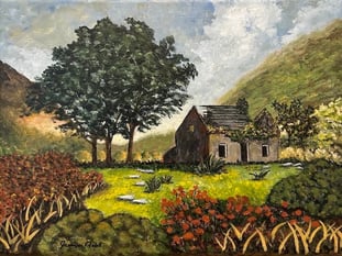 Abandoned Cottage, 2023 Acrylic on canvas, 9 x 12 x 3/4 inches  $225 (Created frame included)