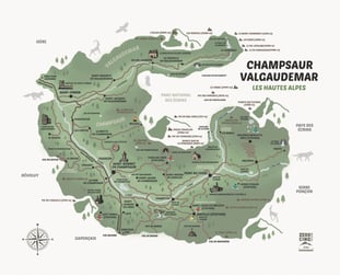 La Carte des Hautes-Alpes Champsaur-Valgaudemar 