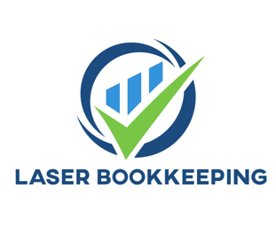 a logo for a laser - friendly laser bookkeeping business
