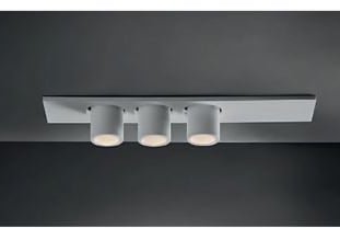 Sistema de iluminación TAUK 3 con tres focos de superficie en riel, negros