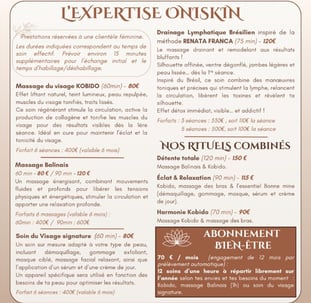 Institut de beauté à Grenoble : Kobido, drainage lymphatique Renata Franca, massage relaxant.