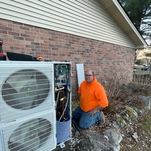 Power Plus Technician installing a new Mini-Split in Van Buren, MO