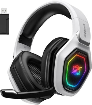 Ozeino OW810, Cascos Gaming Inalámbricos para PC/Ps5/Ps4 Blancos