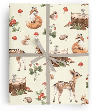 animal print wrapped gift