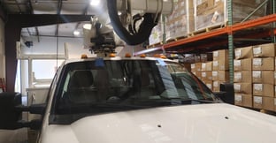 Service vehicle with a new windshield