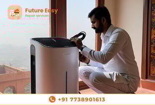 Future Easy technician servicing an air purifier