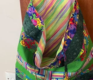 brightly coloured tote bags