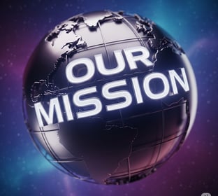 a globe globe with the words our mission mission