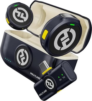 Hollyland Lark M2 Micrófono Inalambrico Solapa Compatible con Teléfonos Android, iPhone 15, 300 m
