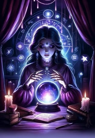 a woman holding a crystal ball doing a psychic reading in Toronto