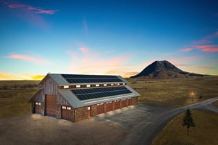 View of Barn at Night with view of Bear Butte National Monument Sturgis South Dakota Black Hills