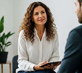 psicoterapeuta en una terapia con un consultante