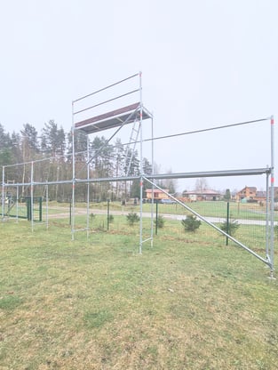 tērauda sastatnes stalazas ar torni 12x4.8m