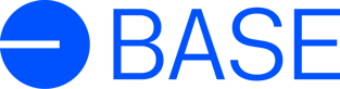 a blue and white logo for the base of a base