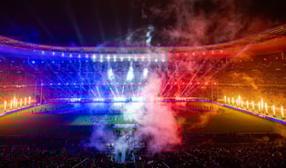 un stade avec des effets speciaux