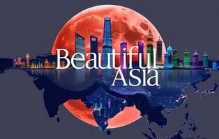 Beautiful Asia Superimposed on a Picture of Shanghai China