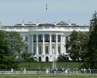 The white house in Washington DC. Home of the President of the USA.