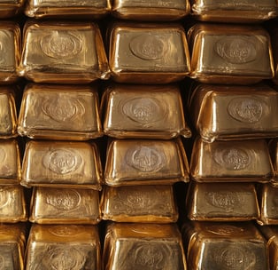 shiny gold bar pallet