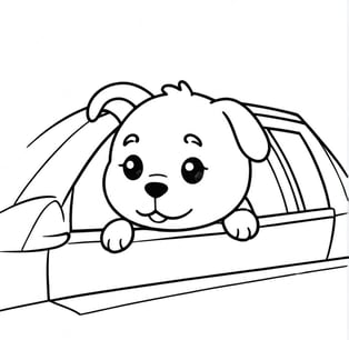 a dog sitting in a car 