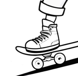 a skateboarder's footwear