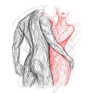 nude couple line art by nuditat