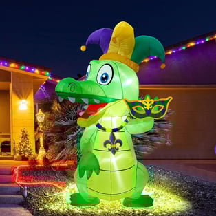 Inflatable Mardi Gras gator