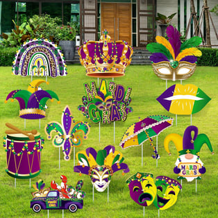 Mardi Gras yard signs