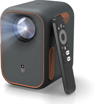 WEMAX Proyector Smart con Google TV y Netflix - Mini Proyector Portátil WiFi/Bluetooth