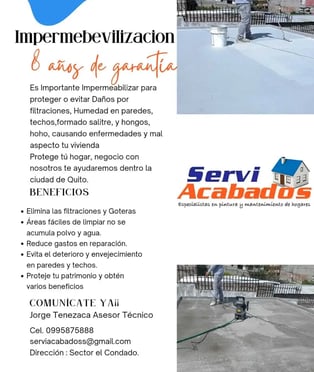 impermeabilización de terrazas techos evita que tu casa se deteriore.con goteras serviacabados es l