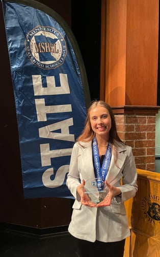 One of the years that I won State Speech for Extemporaneous Reading