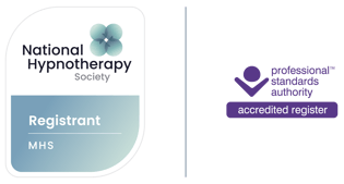 National Hypnotherapy logo. The logo links to the counsellors verification page.
