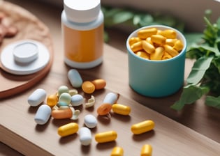 Two individuals are performing lunges in a well-lit studio, each holding dumbbells in their hands. They are both wearing athletic clothing, and cartons of boxed water are placed on the floor nearby. Large windows allow natural light to illuminate the wooden floor.