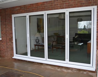 White aluminium bifold doors