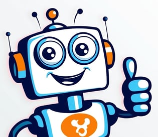 a robot with a thumbs up and a thumbs up