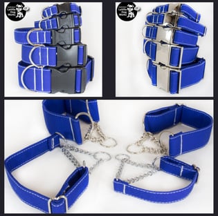 A lot of Dog collars with different buckle options.
