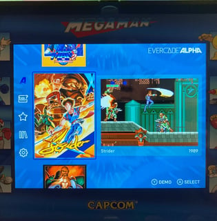 Evercade Alpha Mega Man Menu Strider