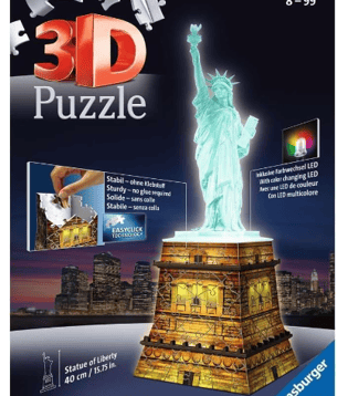 Ravensburger - Puzzle 3D Building - Statue de la Liberté illuminée - A partir de 8 ans - 108 pièces 