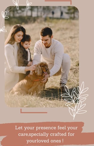 a family photo of a man and woman with a dog