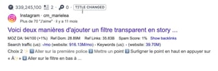 SEO sur instagram