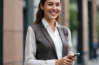 A smartphone lying on a yellow surface displays the word 'Business' in bold black text on its screen.