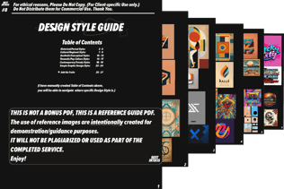 Preview of Design Style Guide PDF - Different types of art and design styles