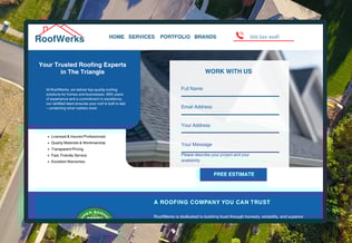 web design for roofers in North carolina. Chapel Hill, Durham, Raleigh, Charlotte