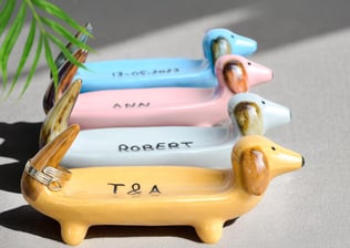 ersonalized Dachshund Gift Wedding Ring Holder, NEW COLORS, Funny Dachshund Owner Gift, Dog Jewelry 