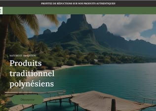 portfolio d un site internet tiki Tahiti vendant des produit de monoi