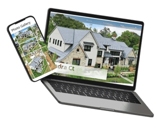 High-quality real estate listing photos displayed on a laptop screen for client viewing
