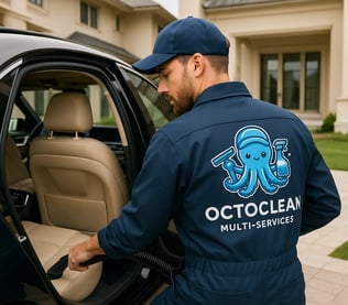 Nettoyage de siège auto à La Ferté-Alais par OctoClean – Résultat avant/après