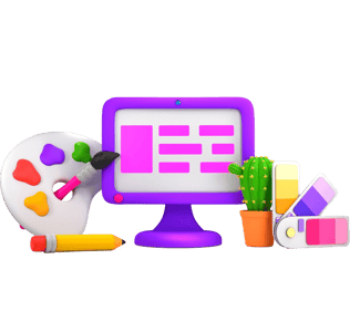 a computer monitor with a cactus plant and a cactus plant