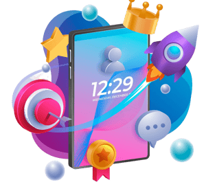 a smartphone phone with a phone and a crown