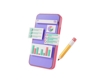 a cell phone with a pencil