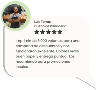 Cliente satisfecho con impresión de volantes publicitarios para campaña de descuentos en Lima – Peruimpress